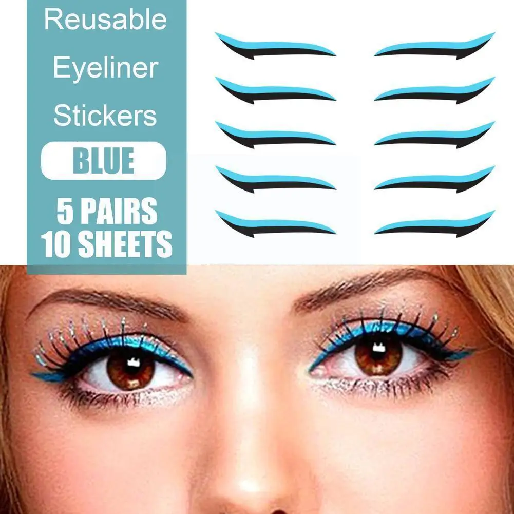 6 Pairs Eyeliner Stencils Eye Makeup Template Stickers 3 Eyeliner Card Minute Eyeshadow Shaping Non-Woven Lazy Tools L8V6