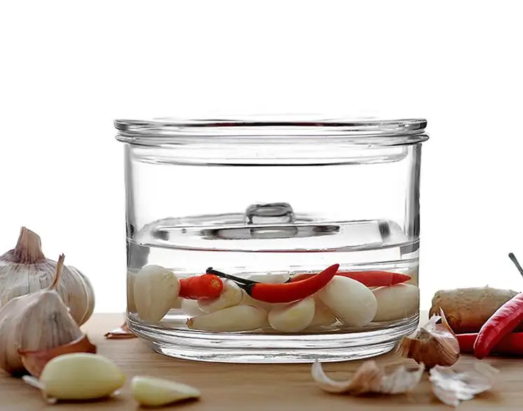 Кухонный стеклянный контейнер для пищевых продуктов японский Kimchi Mason Jar бытовой утолщенный один ночной маркер банки