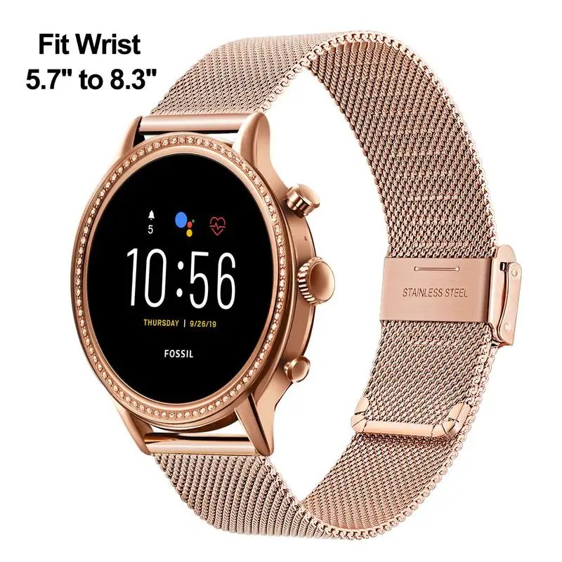 Миланская петля, ремешок из нержавеющей стали для Fossil Gen 5, женские часы Carlyle, мужские часы Julianna, ремешок для быстрого крепления, браслет