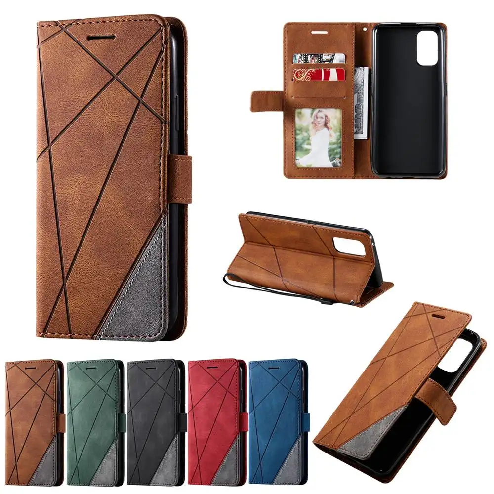 Чехол подставка для телефона Realme 7 Pro деловая кобура OPPO RMX2170 полосатый кошелек 6 4