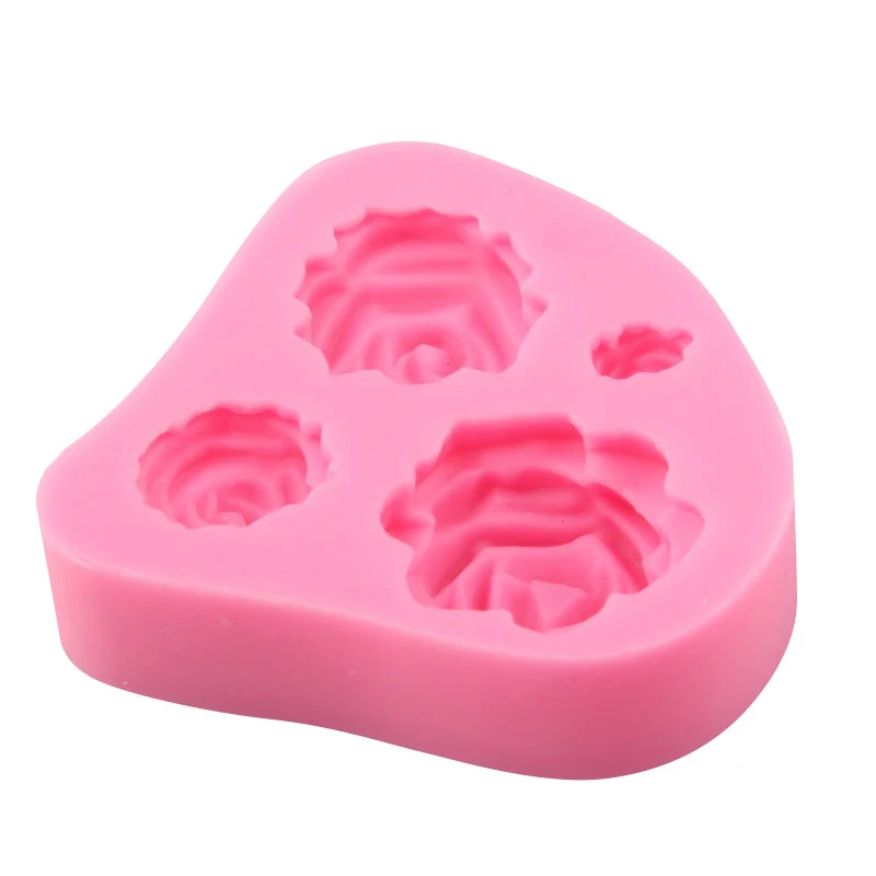3D деликатные розы цветок силиконовая форма для торта искусственная мягкая