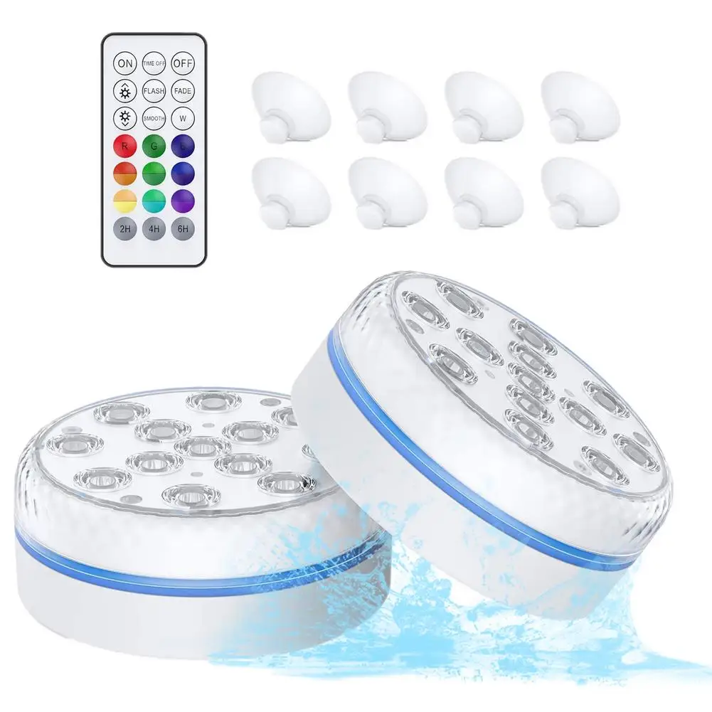 

13LED RGB Diving Light 16-Color Remote Control Swimming Pool Lamps Portable Underwater Night Light With Suction Cup Magnet