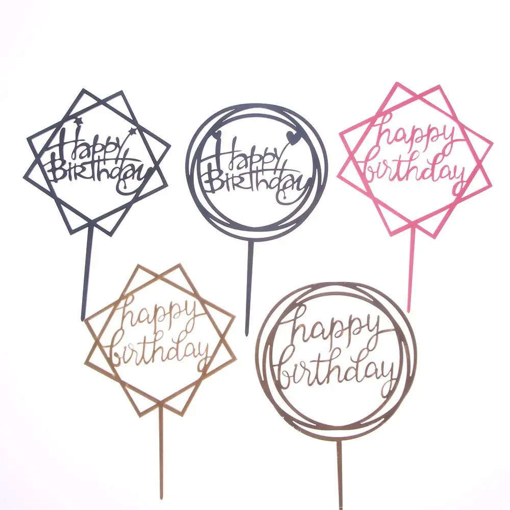 Топпер для торта С Днем Рождения акриловый держатель выпечки вставка Декор кекс