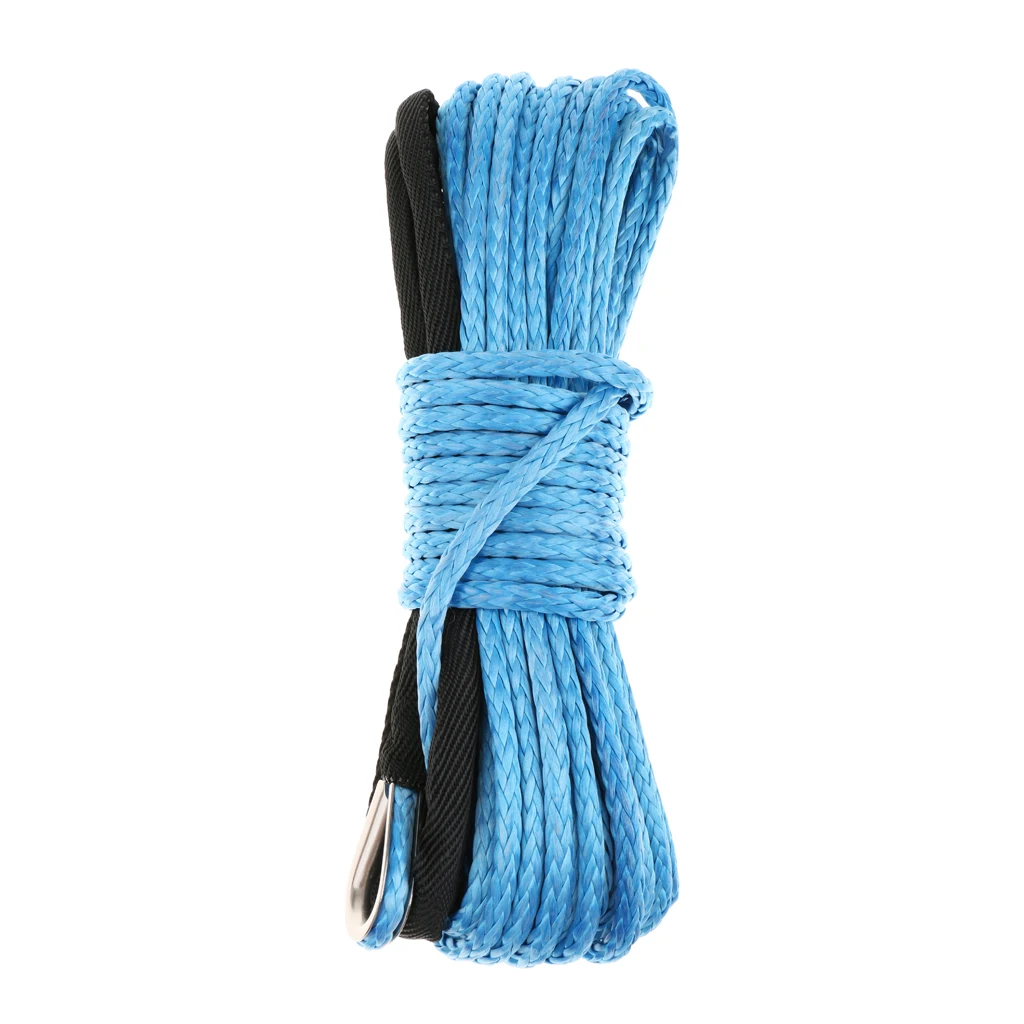Blue 1/4" 50ft Synthetic Winch Rope Line With Sheath Thimble For Jeep SUV | Автомобили и мотоциклы