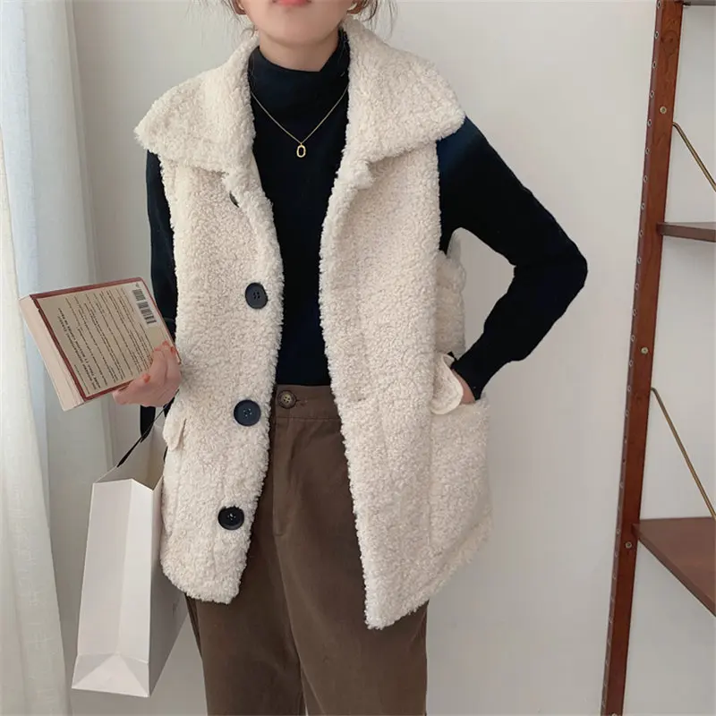 

HziriP Leisure Chic Sleeveless Loose All Match Casual Winter 2021 New Jackets Korea Vintage Warm High Quality Vest Solid Coats