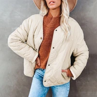 european and american solid color cotton clothes womens autumn and winter new styles both sides wear casual jackets warm cott