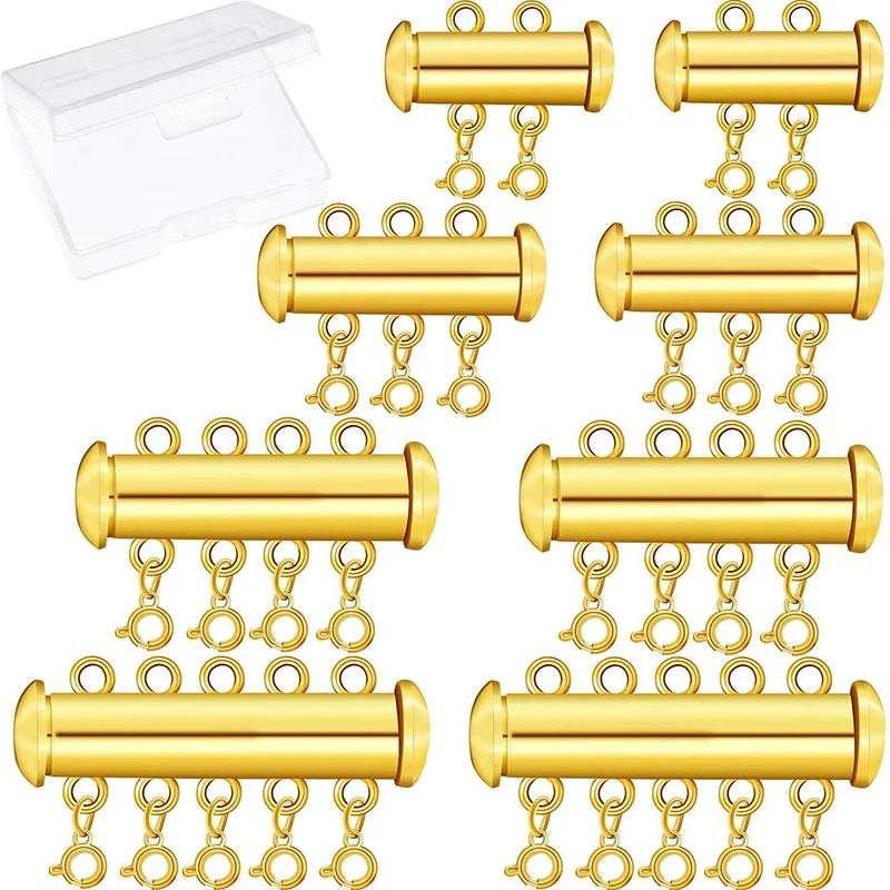 8 штук 4 размера застежка замок ожерелье соединитель мульти нити горка трубчатая