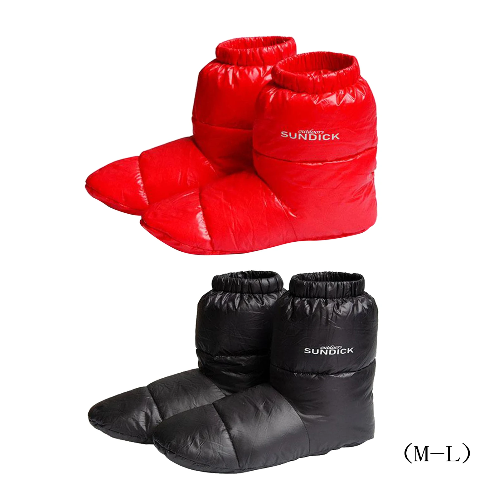 

White Duck Down Slippers Winter Warm Camping Tent Foot Booties Women Men Socks, Filled with 90% Duck Down, Super Warm