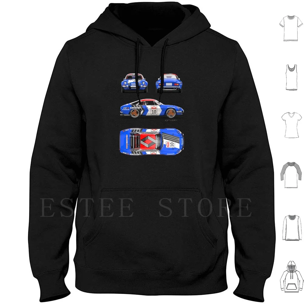 

Alpine A110 Hoodies Long Sleeve Alpine Car Because Vintage 3D Automotive Carro Lapatteamodeler