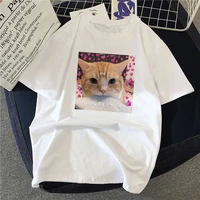 funny cat printed t shirt women fashion t shirt top summer graphic casual t shirt women new style white tees female