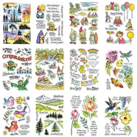 happy items animals words characters plants lovely transparent clear silicone stamp for diy scrapbooking cards new 2020