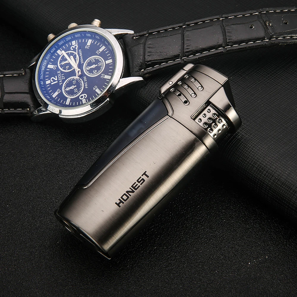 3 фонарь jet Flame Зажигалка для сигар ветрозащитная многоразовая Тройная Jet