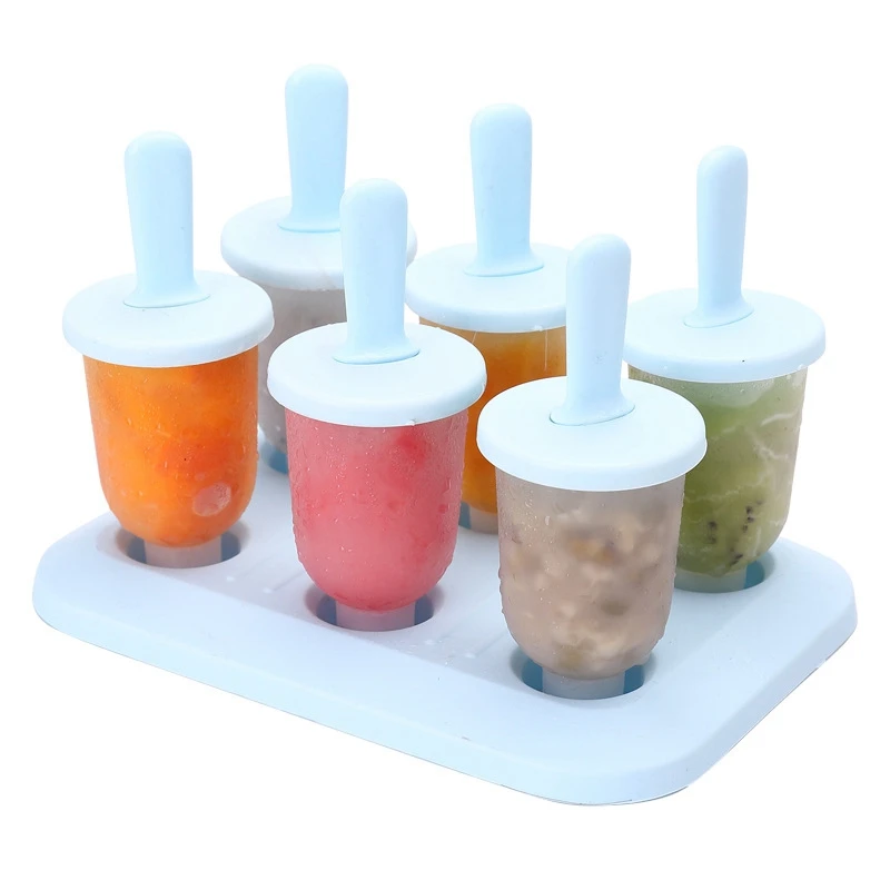 Set of 6 sicle Molds Ice Makers Bar Maker ABS Mold Kids Cream Tray Kitchen Supply |