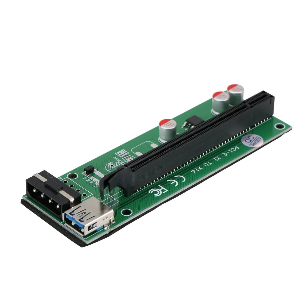 60 см PCI Express E 1X на 16X Riser Card Adapter PCIE удлинитель + USB 3 0 кабель SATA 4Pin IDE Molex шнур питания LFX