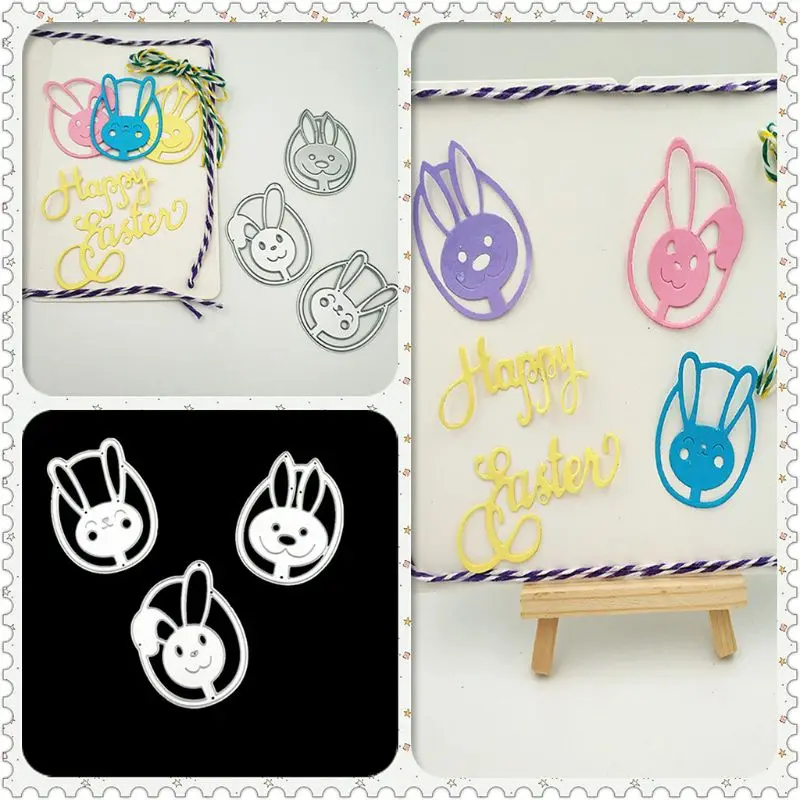 3 Pcs Easter Rabbits Metal Cutting Dies Stencil Scrapbooking DIY Album Stamp Paper Card Embossing Decor Craft New for 2020 | Дом и сад