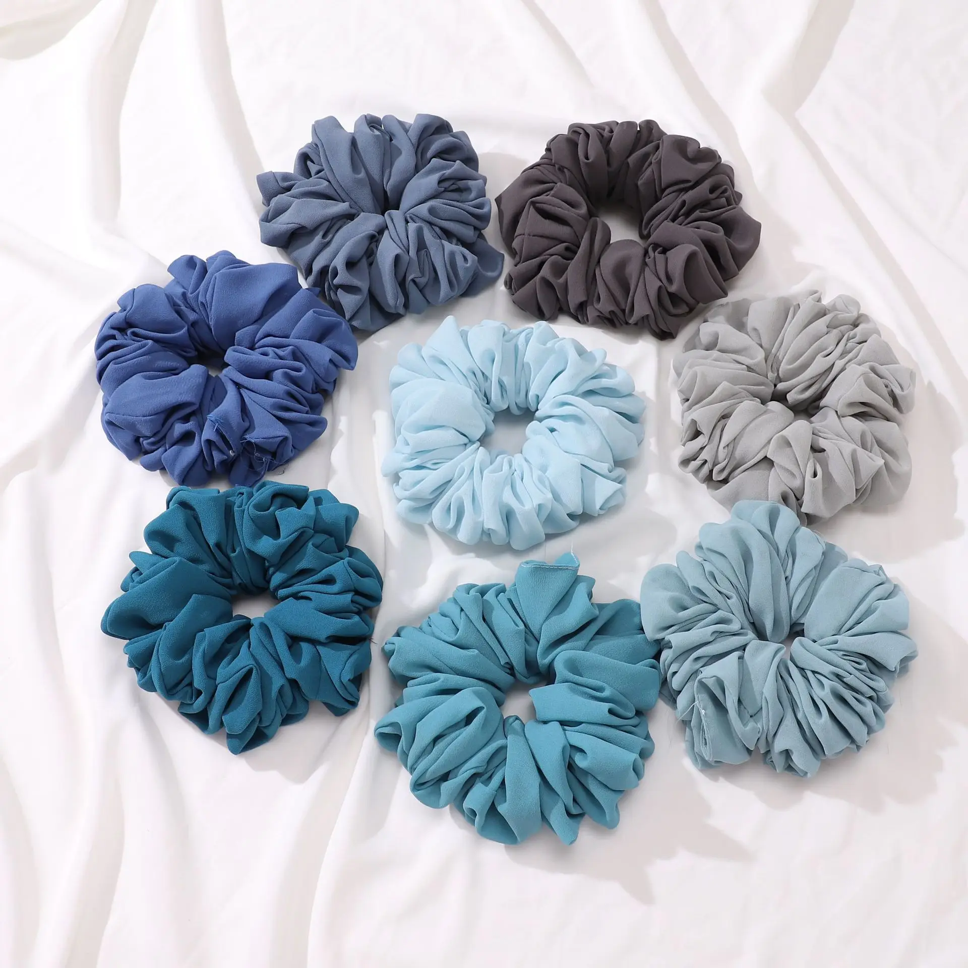 

Malaysian Bunch Hair Tie For Muslim Women Chiffon Rubber Band Beautiful Hijab Volumizing Scrunchie Large Head Scarf Accessories