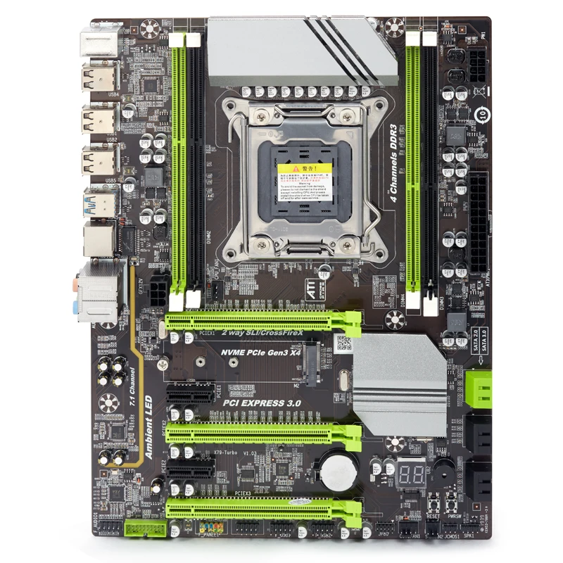 Материнская плата atermiter X79 Turbo LGA2011 ATX combos E5 1660 C2 (4 шт. x 8 ГБ) 32 Гб 1600 МГц PC3 12800R PCI-E NVME M.2