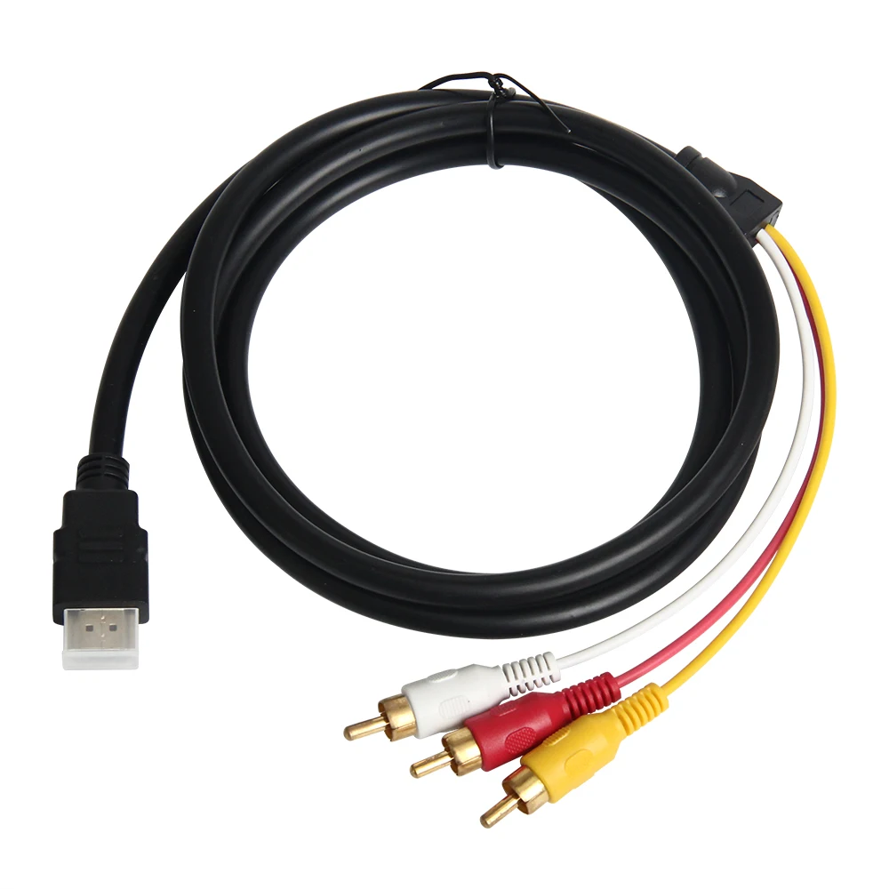 High Quality 1.5M HDMI-compatible to 3 RCA Male cable Audio Video AV Component Converter Adapter Cable for HDTV 1080P | Электроника