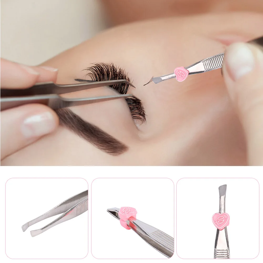 Профессиональный пинцет для бровей плоская наклонная стальная заколка удаления