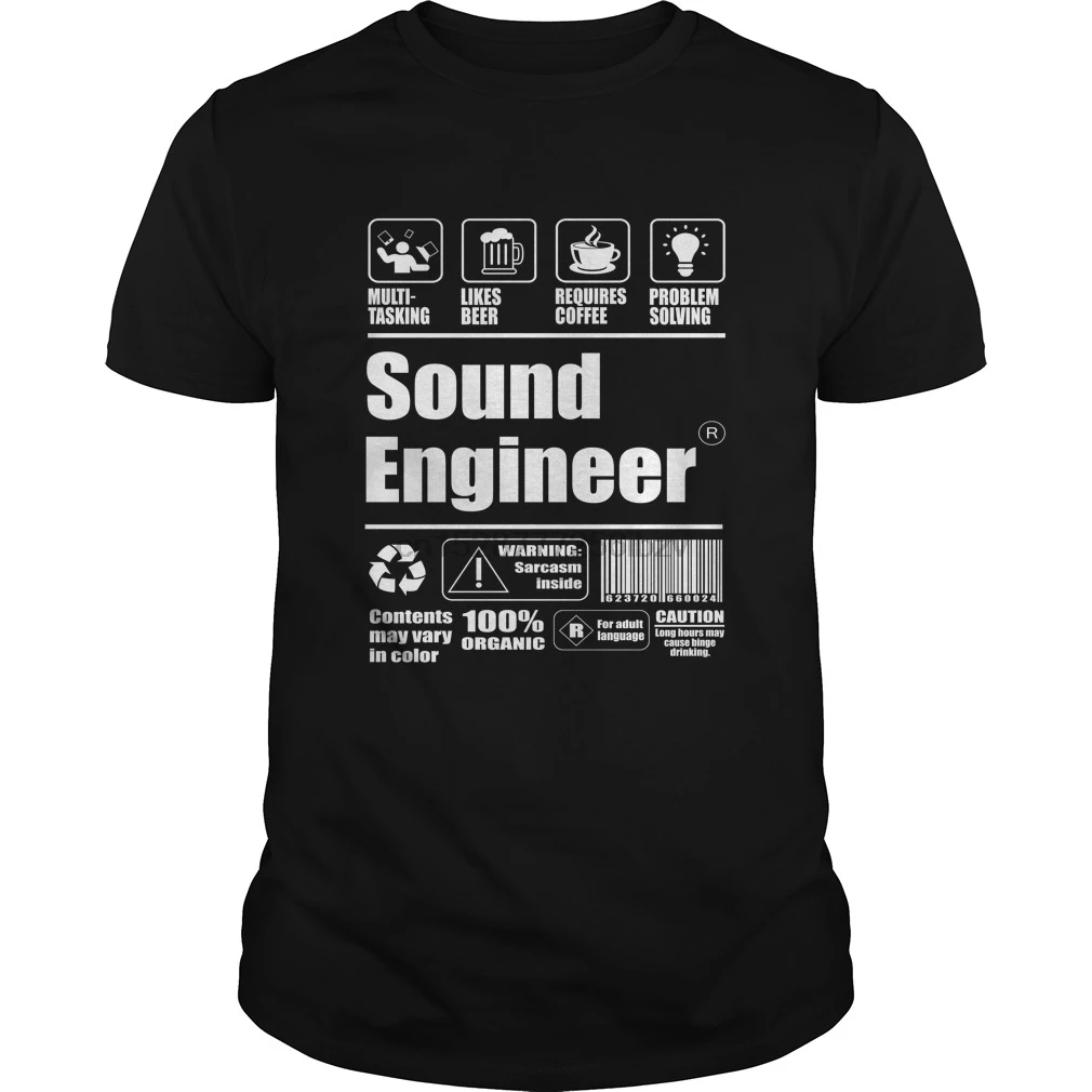 Мужская футболка Sound Engineer (1) крутая с принтом|Мужские футболки| |