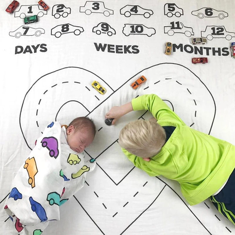 Четырехслойное Марлевое банное полотенце с принтом для младенцев без