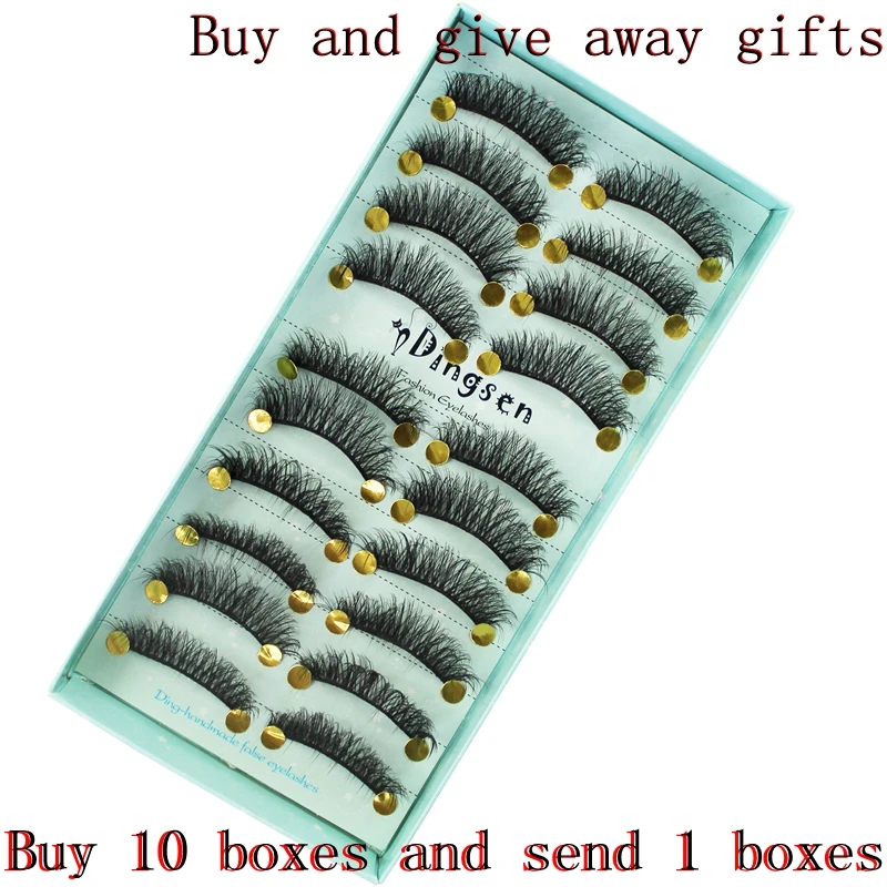 10 пар натуральных накладных ресниц толстые ресницы для наращивания ресница