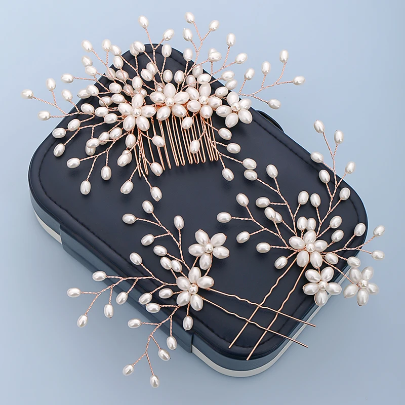 3 шт./компл. жемчужные свадебные аксессуары для волос жемчуг волосы расческой и