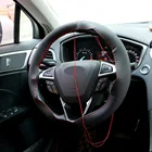 Чехлы на руль крышка резьбы искусственная кожа, 1 шт., с иглами, 2016, для автомобилей Opel Astra h, серые, черные