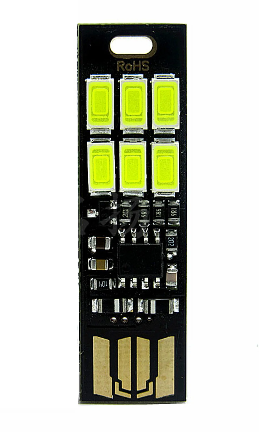 

5pcs 6-LED USB Portable Keychain Lamp with Touch Dimming 1W Daylight White 6000K