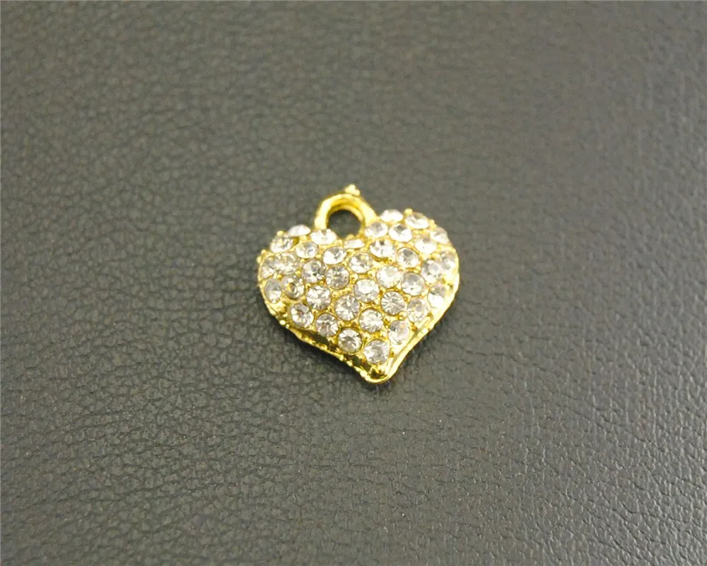 20 шт. золотистые хрустальные стразы в форме сердца подвески сделай сам