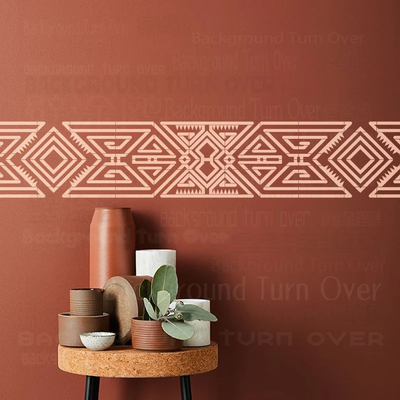 40cm - 80cm Stencil For Wall Large Furniture Template On The Paint Door Fine Line Art Linear Geometric Gatsby Africa Ethnic S217 |