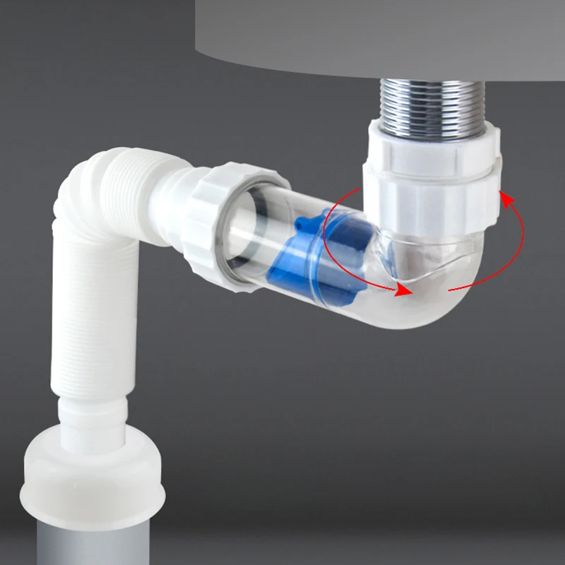 abs drain hose washbasin corrugated curved pipe bathroom expandable flexible drain tube kitchen sink sewer deodorant accessories free global shipping