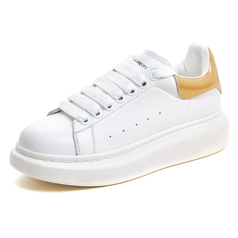 

Genuine Leather Women Sports Shoes Italian Design Fashion Flat Shoes White Leather Shoes For Women Sneakers Zapatos