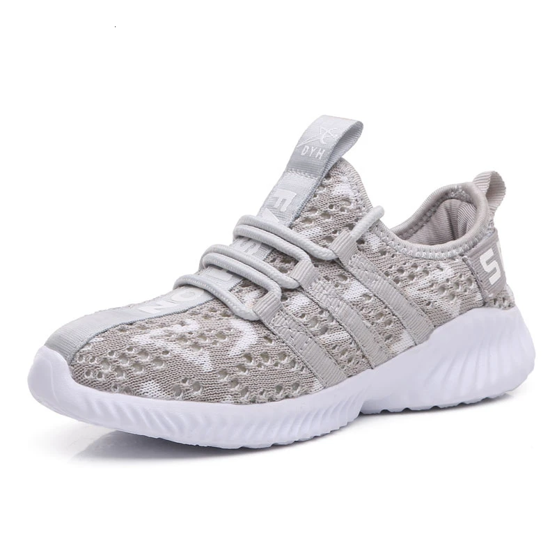 gray children shoes Брендовая детская обувь; кроссовки для девочек с дышащей сеткой; обувь на плоской подошве для мальчиков; школьная спортивная обувь для бега; мягкая детская обувь - Цвет: gray children shoes