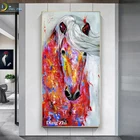 Алмазная вышивка крестиком на рисунке, камни в форме ромбакруглый 5D Сделай Сам Алмазная мозаика вышивка абстрактные цветной конь изображение Стразы домашний декор