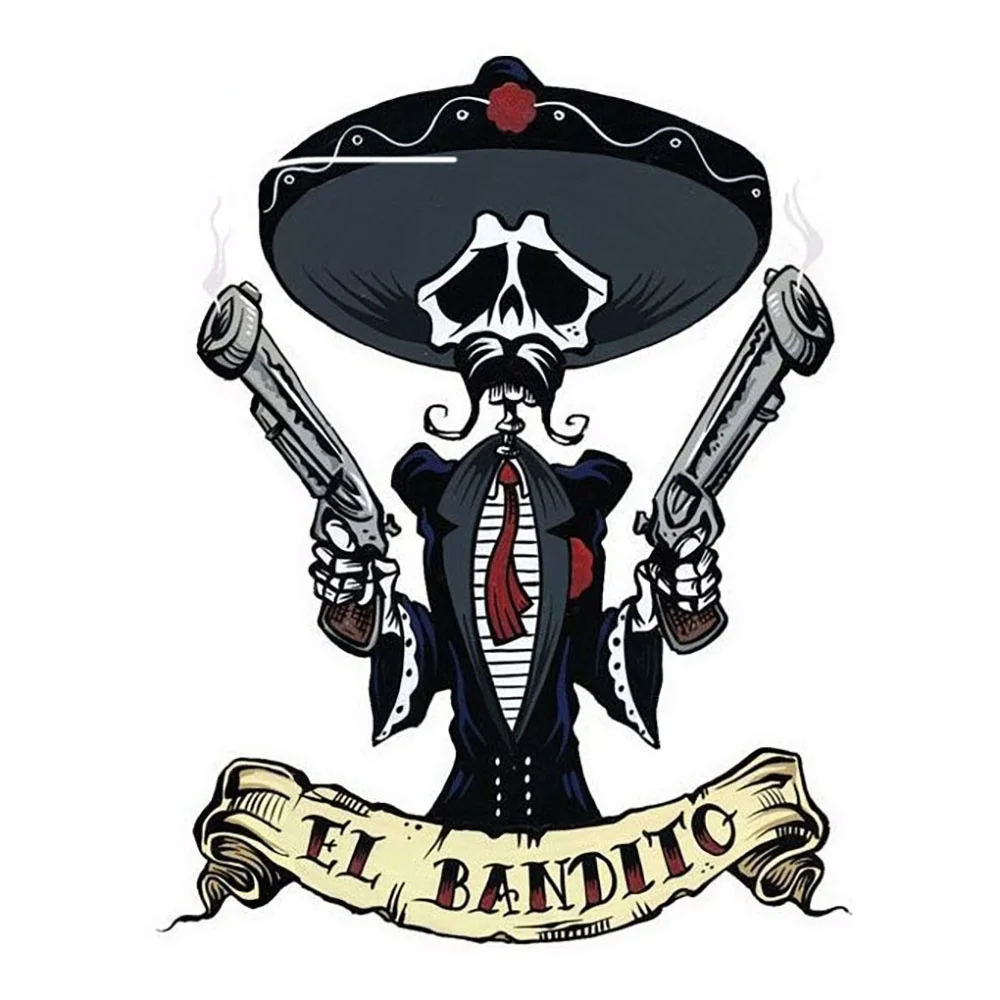 

10CM*12.7CM Car Accessories EL BANDITO Skull Car Sticker Style Decal PVC