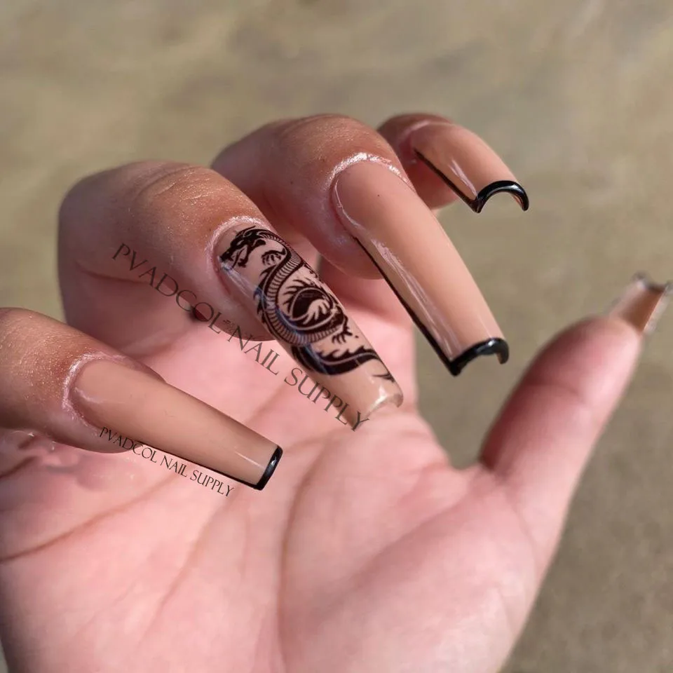 Наклейки для дизайна ногтей Дракон наклейки s Красный Черный драконы дизайн