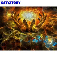 gatyztory pictures by number abstract hand figure handpainted kits drawing canvas coloring oil painting flame home decor