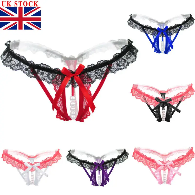 Womens Sexy Hot Open Crotch see through sexy Thong G string Panties Low-Rise Crotchless Knickers Bowknot Lingerie Shorts | Тематическая