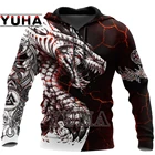 Черно-белая мужская толстовка с 3D принтом тату-дракона, свитшот, уличная одежда унисекс, пуловер на молнии, повседневная куртка, спортивные костюмы