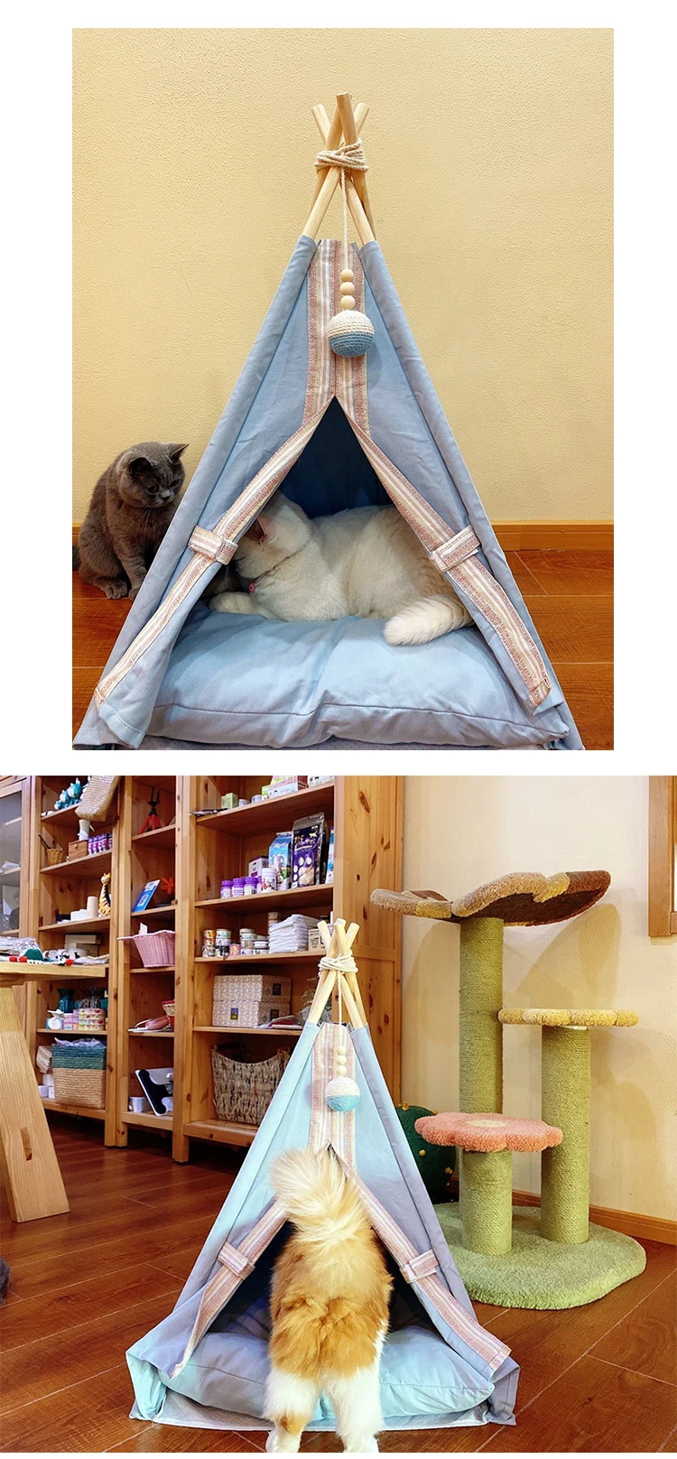 

Tent Cat Nest Four Seasons Universal Kennel Autumn and Winter Cotton Nest Dog Bed Cat Nest House Pet Supplies