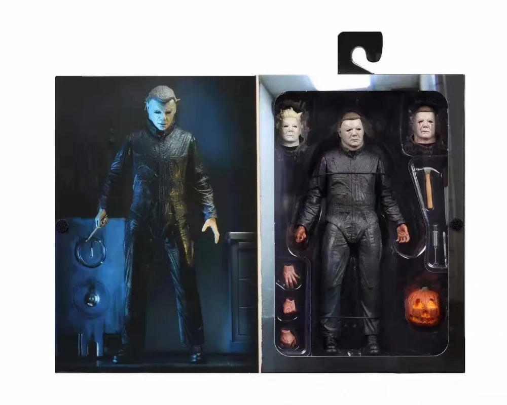 Тыква со светодиодным светильник на Хэллоуин NECA Ultimate Майкл Майерс Коллекционная Фигурка модель игрушка кукла подарок 18 см