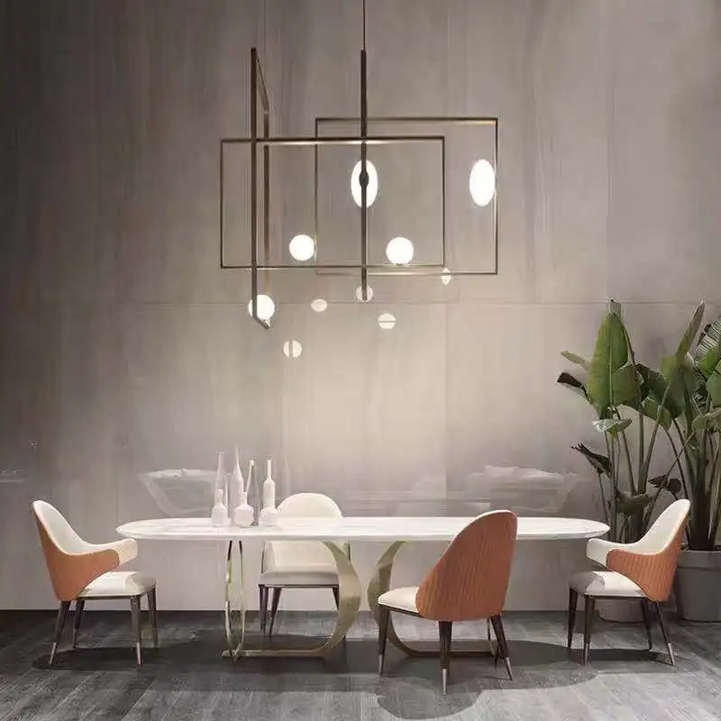 Мраморный обеденный стол домашний маленький освещение для квартиры роскошный