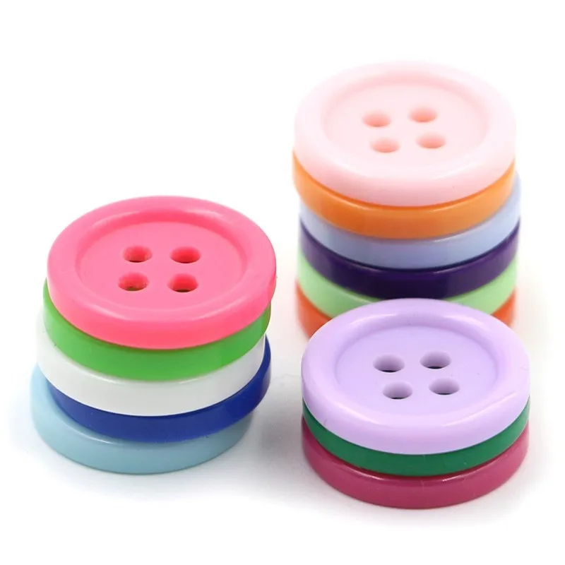 Цветные полимерные мини кнопки круглые плоские задние Швейные Кнопки 4 отверстия
