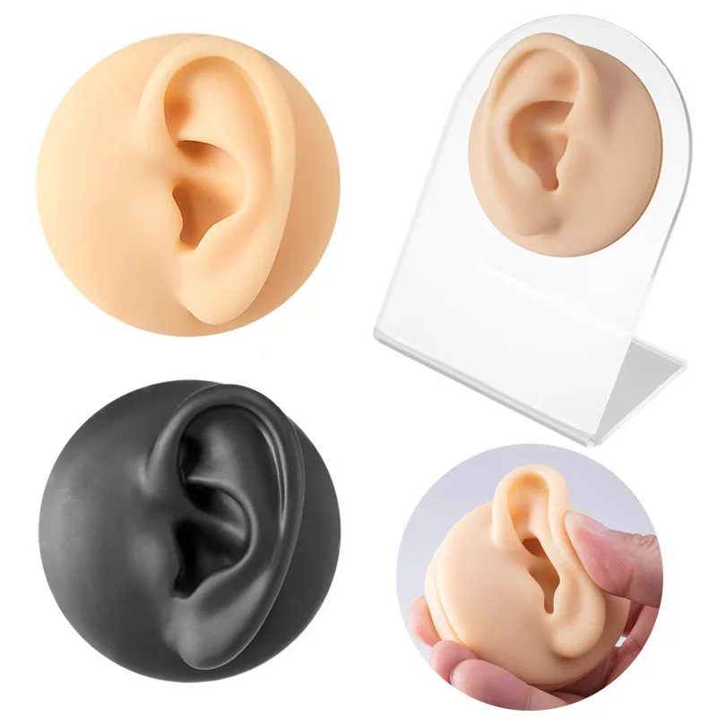 

1 Pieces New Silicone Ear Model Professional Practice Piercing Tools Earring Ear Stud Display Tools Can Be Reused Body Jewelry