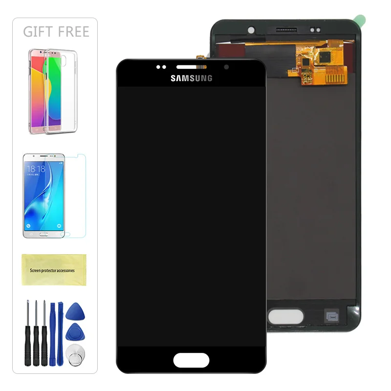 5,2 ''lcd для samsung A5 lcd дисплей A510 A510F A510M SM-A510F сенсорный экран дигитайзер lcd для samsung A5 A510 черный/белый - Цвет: Black Adjust