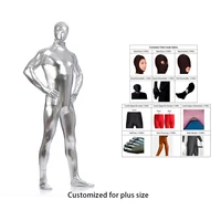 2021 shiny lycra spandex sliver mens unitard catsuits metallic footed zipper zentai bodysuit customize for special requirement