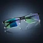 Модные Качественные мужские стильные прогрессивные очки для чтения из титанового сплава, многофокальные Полуободковые очки CR39 для дальнозоркости, 2021