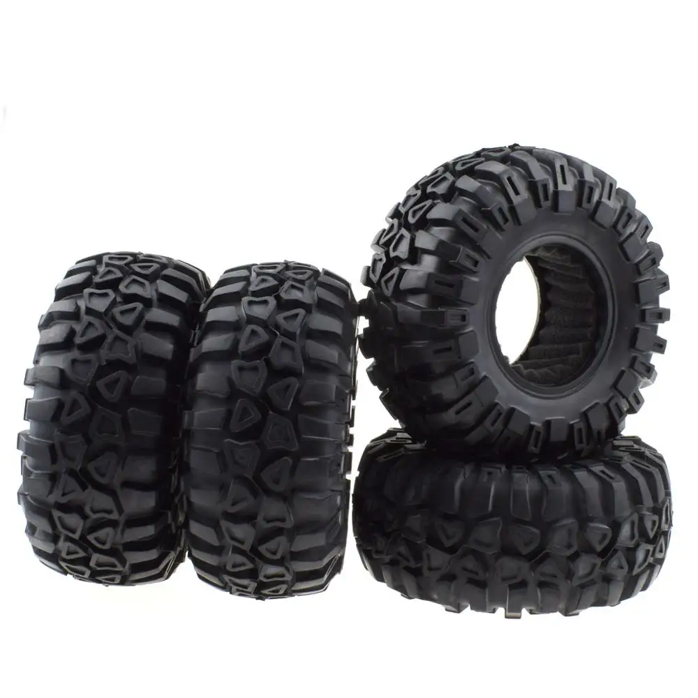 SOJERC 4 шт. 135 мм 2 дюйма Beadlock колеса и резиновые шины для 1/10 RC Рок Гусеничный осевой