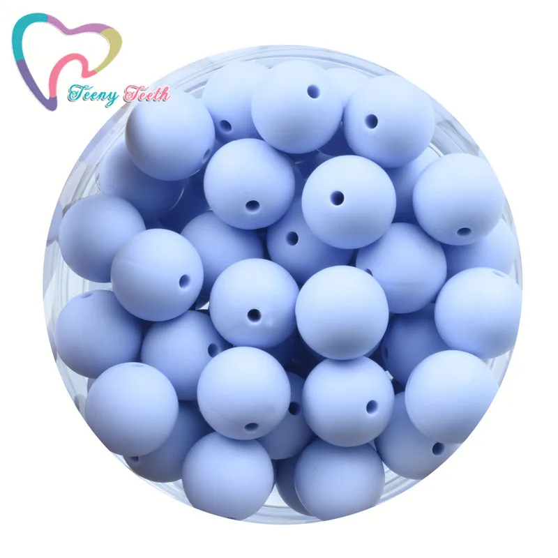 Pastel Soft Blue Маленькие зубы 100 шт конфеты цвета 9-15 мм Силиконовые Круглые Бусины Пищевой класс Свободные сенсорные четки Детские Жевательные мамы Nusring ювелирные шарики - Цвет: Pastel Soft Blue